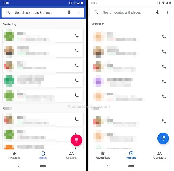 Google Phone v23 - Recent Calls List