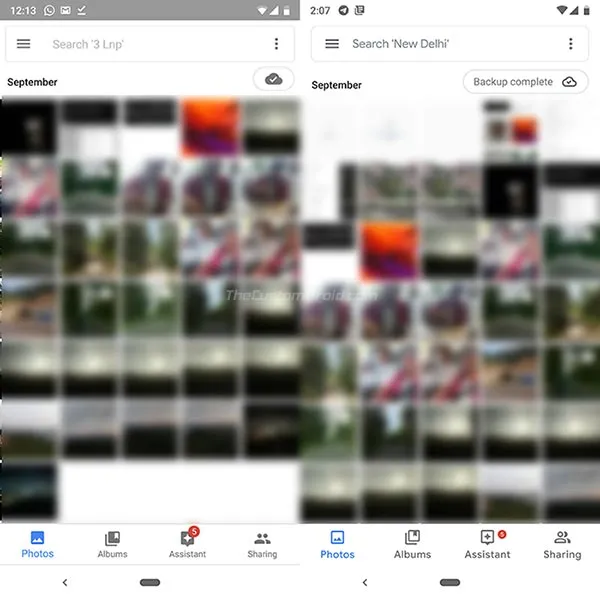 Gooogle Photos 4.0 Revamped Bottom Bar and Search Bar Comparison