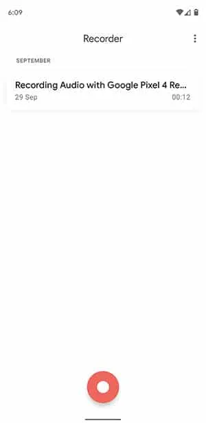 Google Pixel 4 Recorder App - Light Theme