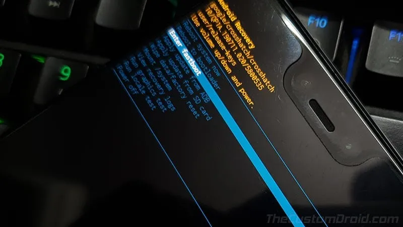 Google Pixel Android 10 Q - Enter fastboot option in Stock Recovery