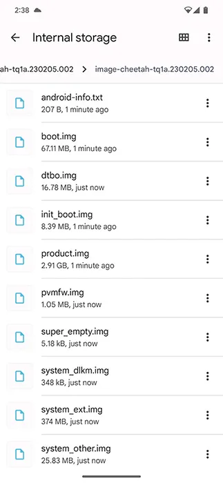 Stock boot image extracted from the Pixel factory image