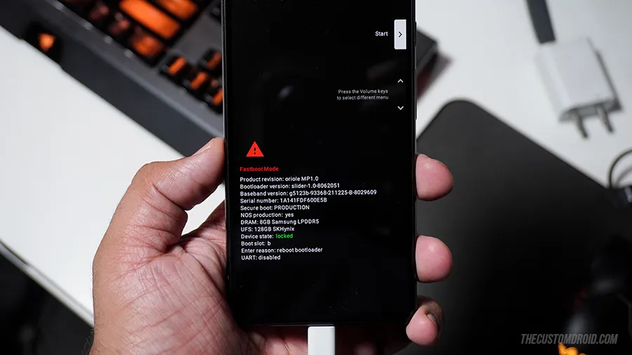 Connect Google Pixel in Fastboot Mode to Computer