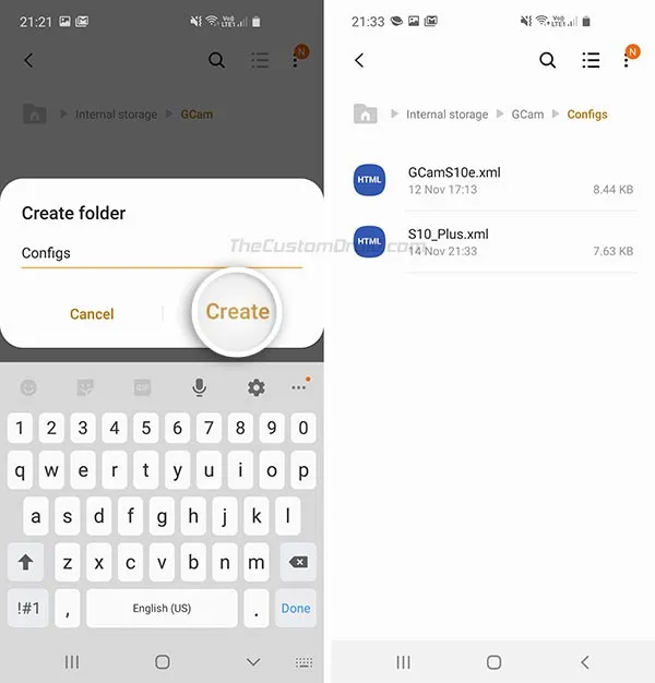 How to Import XML Config Files in GCam - Create "Configs" or "Configs7" folder