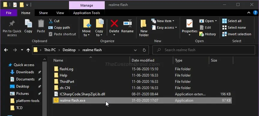 Download and Launch Realme Flash Tool on PC