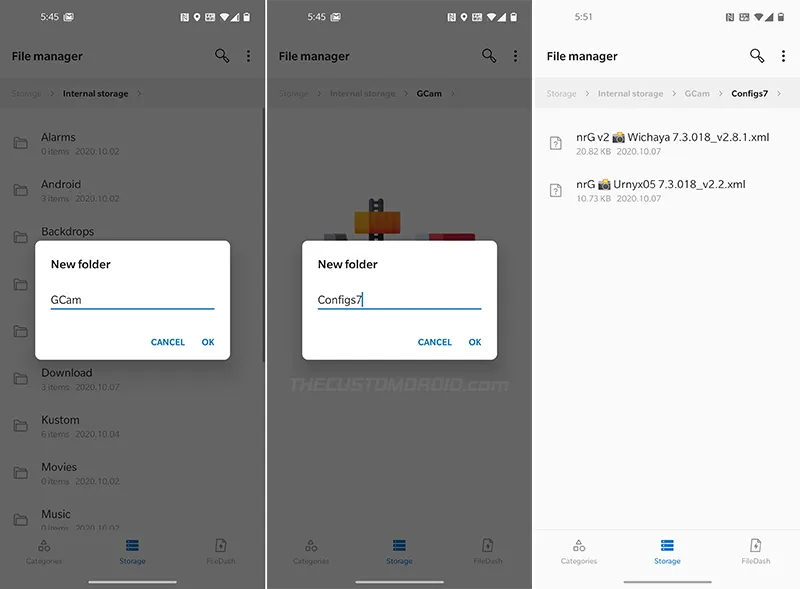 Transfer config XML file inside Internal Storage > GCam > Configs7 folder
