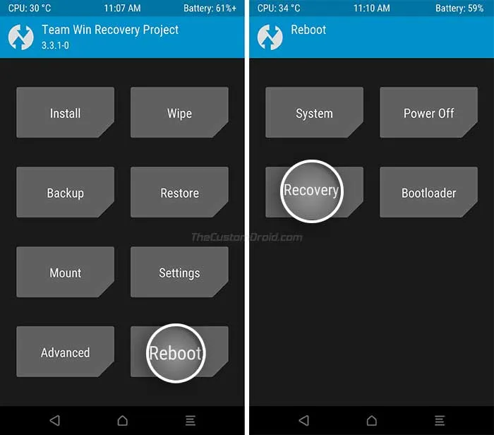 Infinix Hot 8 - Reboot TWRP Recovery