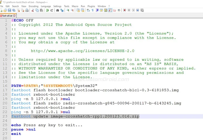Wipe flag removed from Android 11 Factory Image flashing script