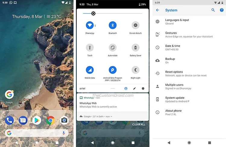 Install Android P Developer Preview - Android 9.0 Screenshots
