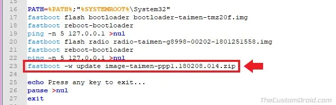 Install Android P Developer Preview - Android 9.0 - Wipe Flag