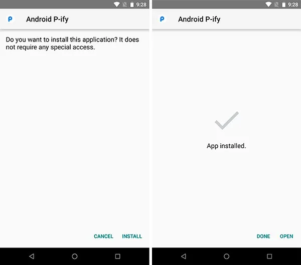 Install Android P-ify Xposed Module