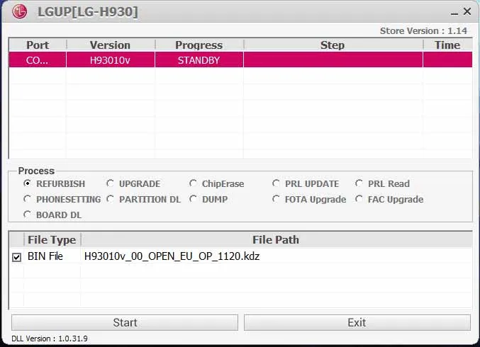 Install Android Pie KDZ on LG V30/V30+/V30S using LGUP Tool