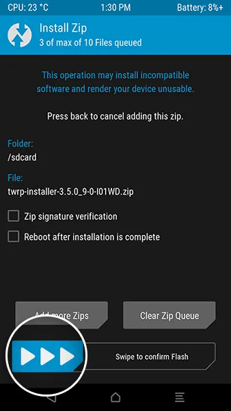 Flash firmware OTA package on Zenfone 6 using TWRP