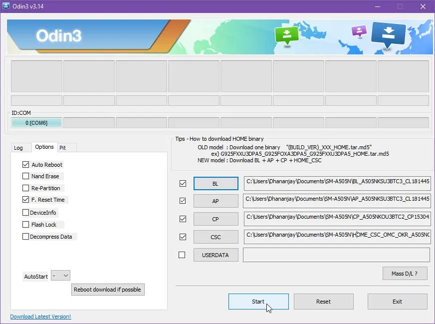 Install Android 10 Firmware on Galaxy A50 using the Odin Flash Tool