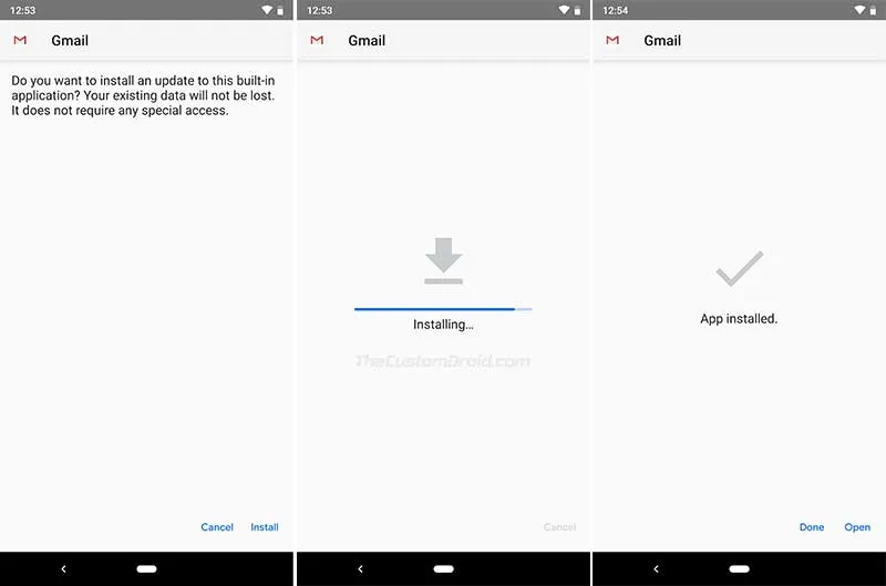 Install Gmail for Android v9.1 with Google Material UI Theme