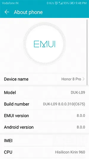 Install Honor 8 Pro Android Oreo Update - Screenshot
