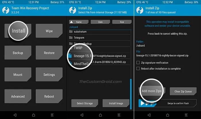 Install LineageOS 15.1 on OnePlus One using TWRP Recovery