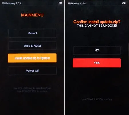 Install MIUI Recovery ROM using Stock Recovery