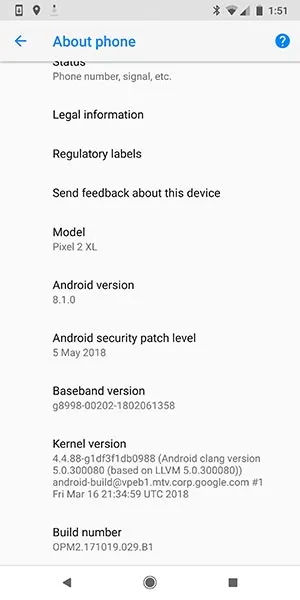 Install May 2018 Security Patch - OTA Screenshot