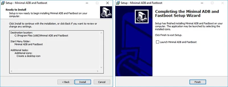Install Minimal ADB and Fastboot Tool - Installation FInished
