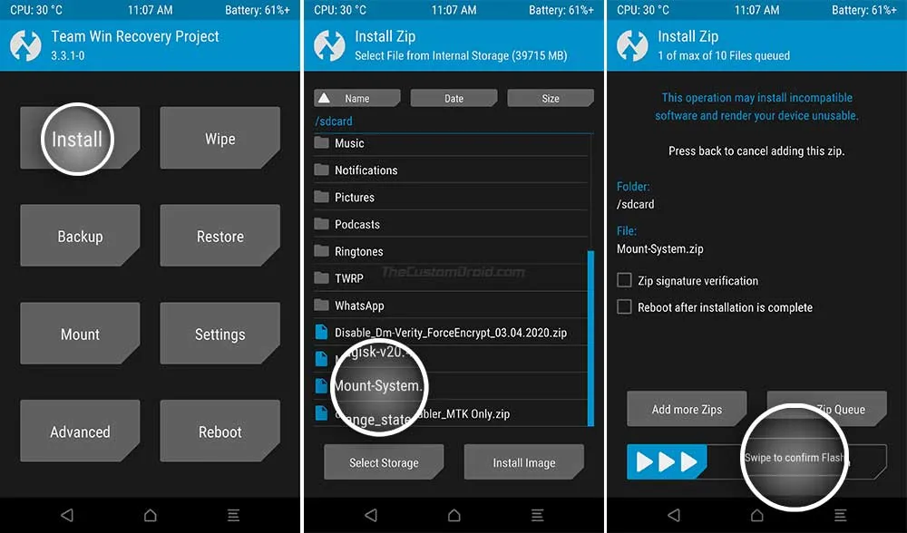 Install Mount-System.zip on Infinix Hot 8 via TWRP Recovery