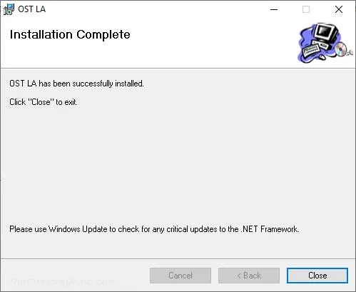 Close the Nokia OST LA Installer once the installation finishes
