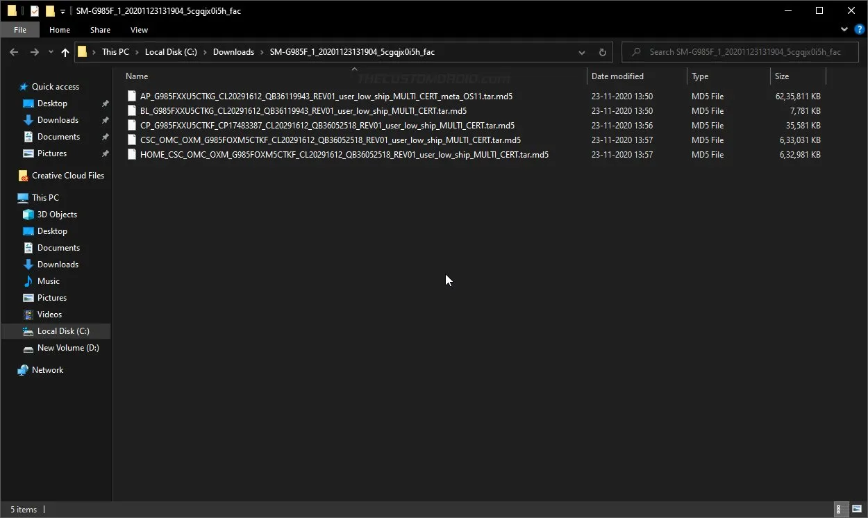 Extracted firmware binaries