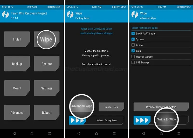 Install OnePlus 7/7 Pro OxygenOS 10 Update - Wipe Existing Custom ROM in TWRP