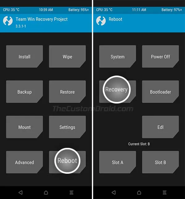 Reboot OnePlus 7/7 Pro into Recovery Mode after flashing OxygenOS 10
