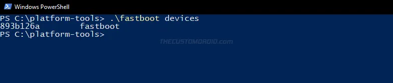 Verify connection over fastboot interface