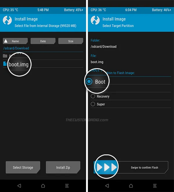 Flash Boot Image on OnePlus Nord through TWRP recovery