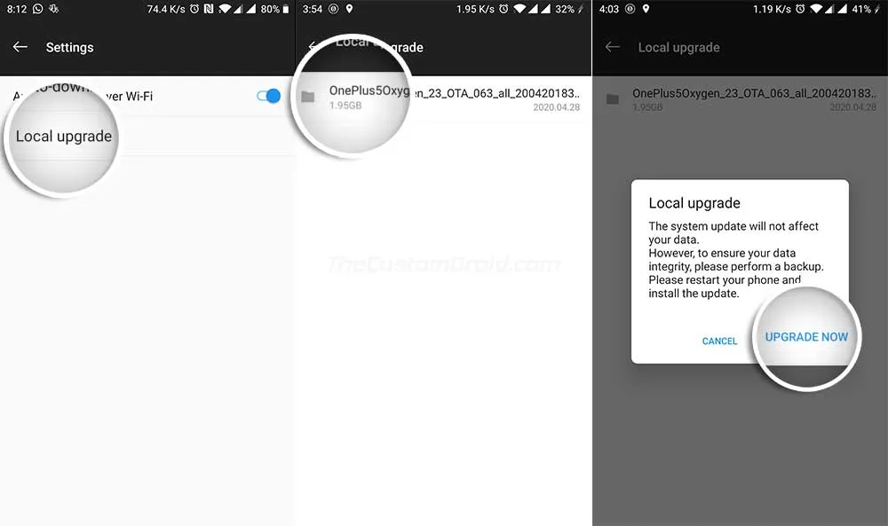 Press 'Upgrade Now' to Install OxygenOS 10 Open Beta on OnePlus 5/5T via Local Upgrade