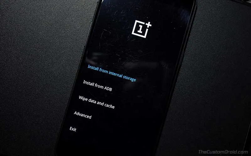 OnePlus5/5T: Tap on 'Install from internal storage' in stock recovery