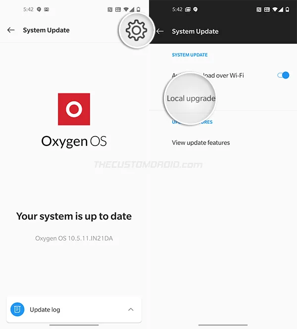 Select 'Local Upgrade'