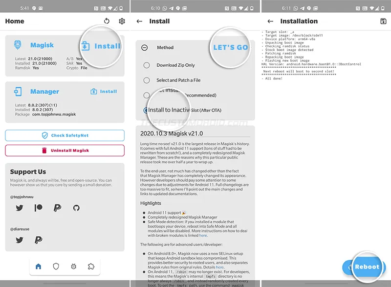 Install Magisk to inactive slot of your OnePlus 8/8 Pro