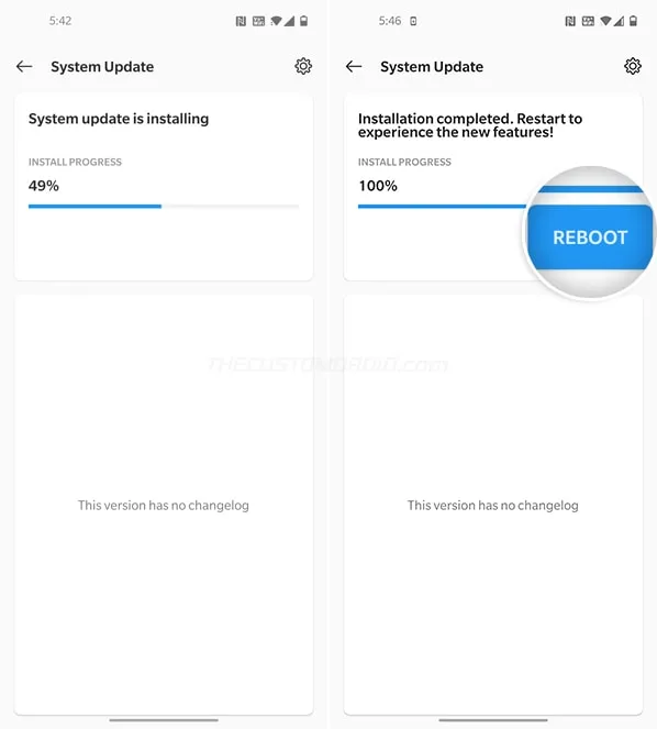 OxygenOS 11 Open Beta installation finished