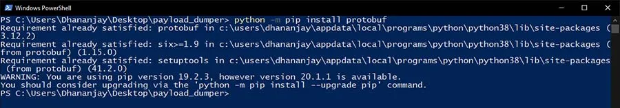 Install Protobuf Dependency using Windows PowerShell
