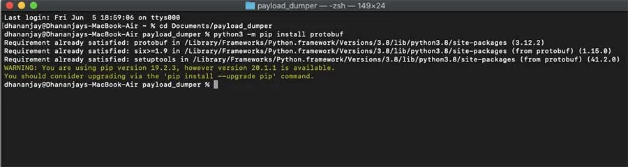 Install Protobuf Dependency using macOS/Linux Terminal