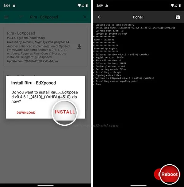 Install Riru - EdXposed Module using Magisk Manager