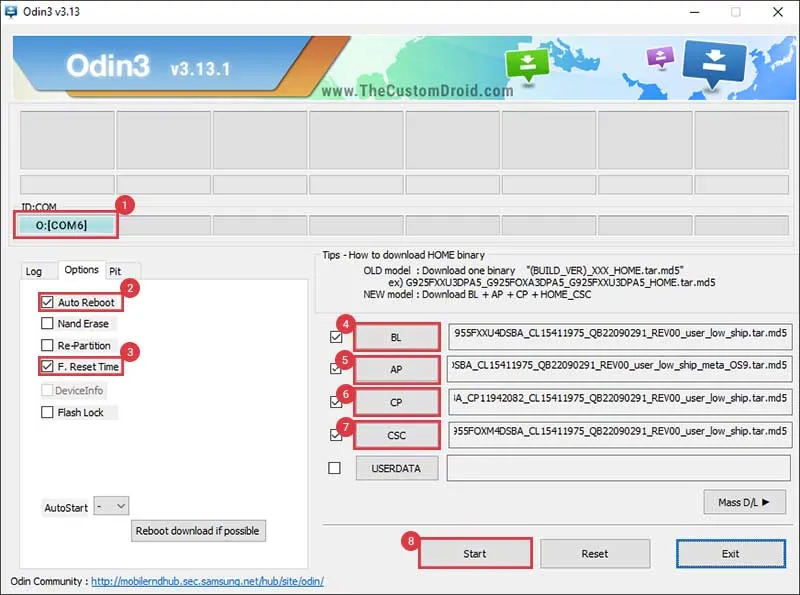 Install Samsung Galaxy S8/S8+ Android Pie Update using Odin