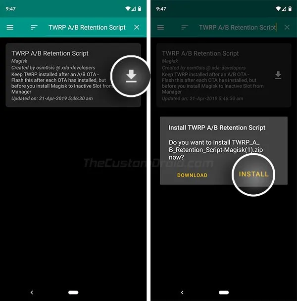 Install TWRP A/B Retention Script