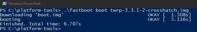Install TWRP on Android Devices with A/B Partition using Fastboot - Boot TWRP Image