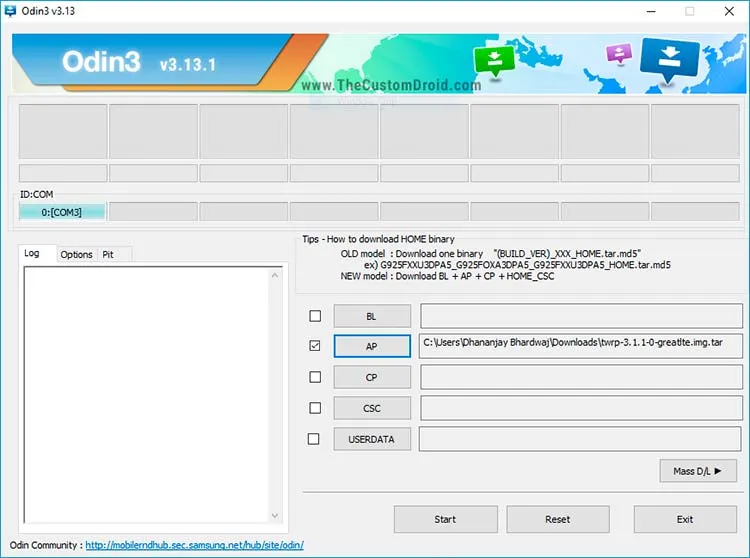 Install TWRP Recovery on Android using Odin Tool