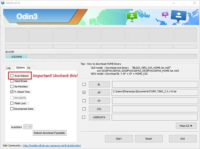 Install TWRP Recovery on Samsung Galaxy Tab S6 using Odin