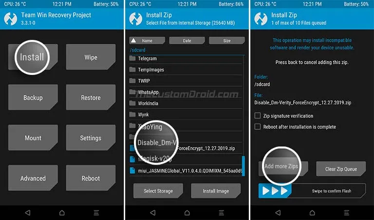 Install Forced-Encryption Disabler on Xiaomi Mi A2