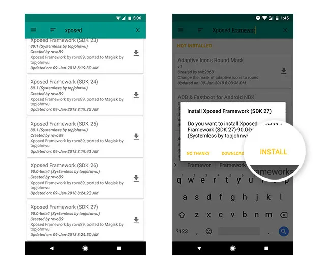 Install Xposed Framework on Android Oreo using Magisk - Install Module