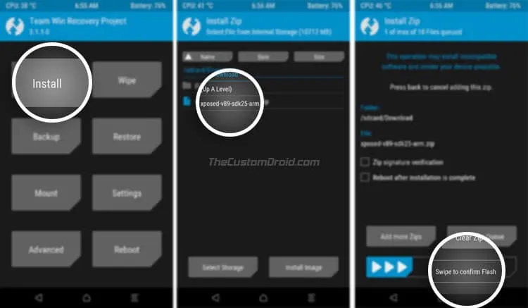 Install Xposed Framework v89 using TWRP