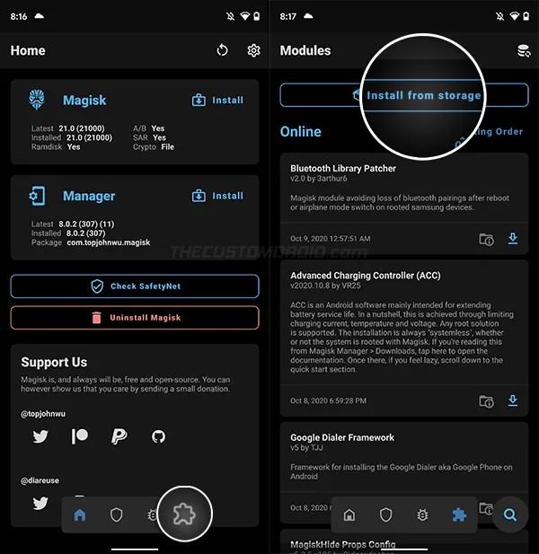 Install 9-Tiles QS Toggle Magisk Module