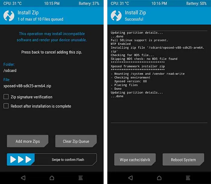 Install Xposed Framework on Nougat using TWRP