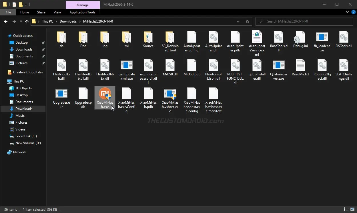 Launch Mi Flash Tool on Windows Computer