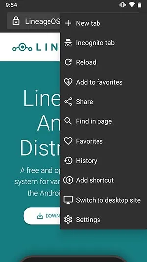 Browser App in LineageOS 16